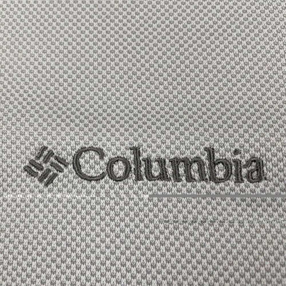 Columbia Polo Shirt Men's XL Polyester Waffle Knit Golf Outdoors Gray Breathable